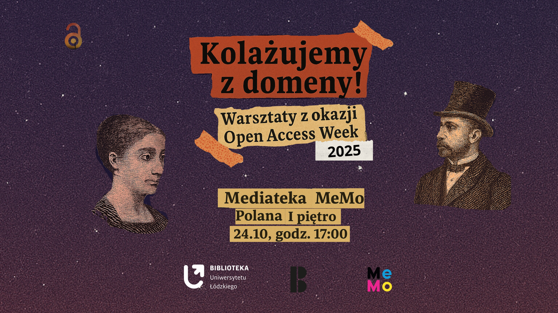 Plakat wydarzenia w formie kolażu, z podaną datą i miejscem warsztatów