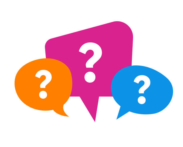 [Translate to English:] A picture of three speech bubbles with question marks.
