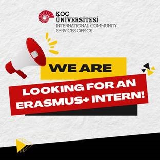 Napis zachęcający do aplikowania o praktykę w Koc University