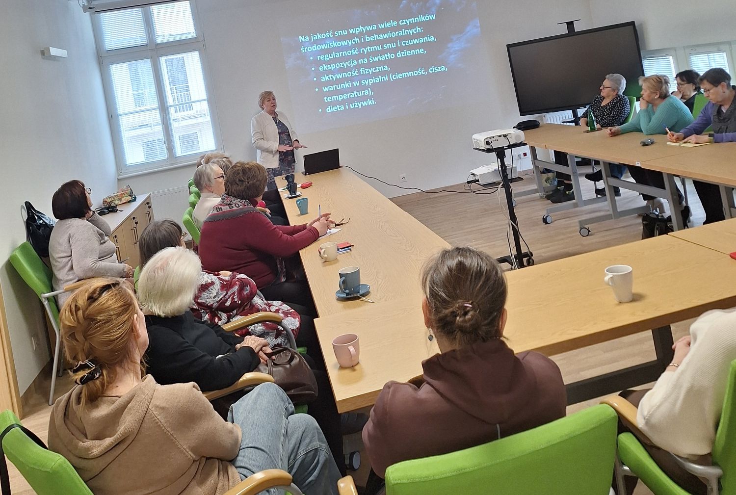 Wykład prozdrowotny w sali warsztatowej