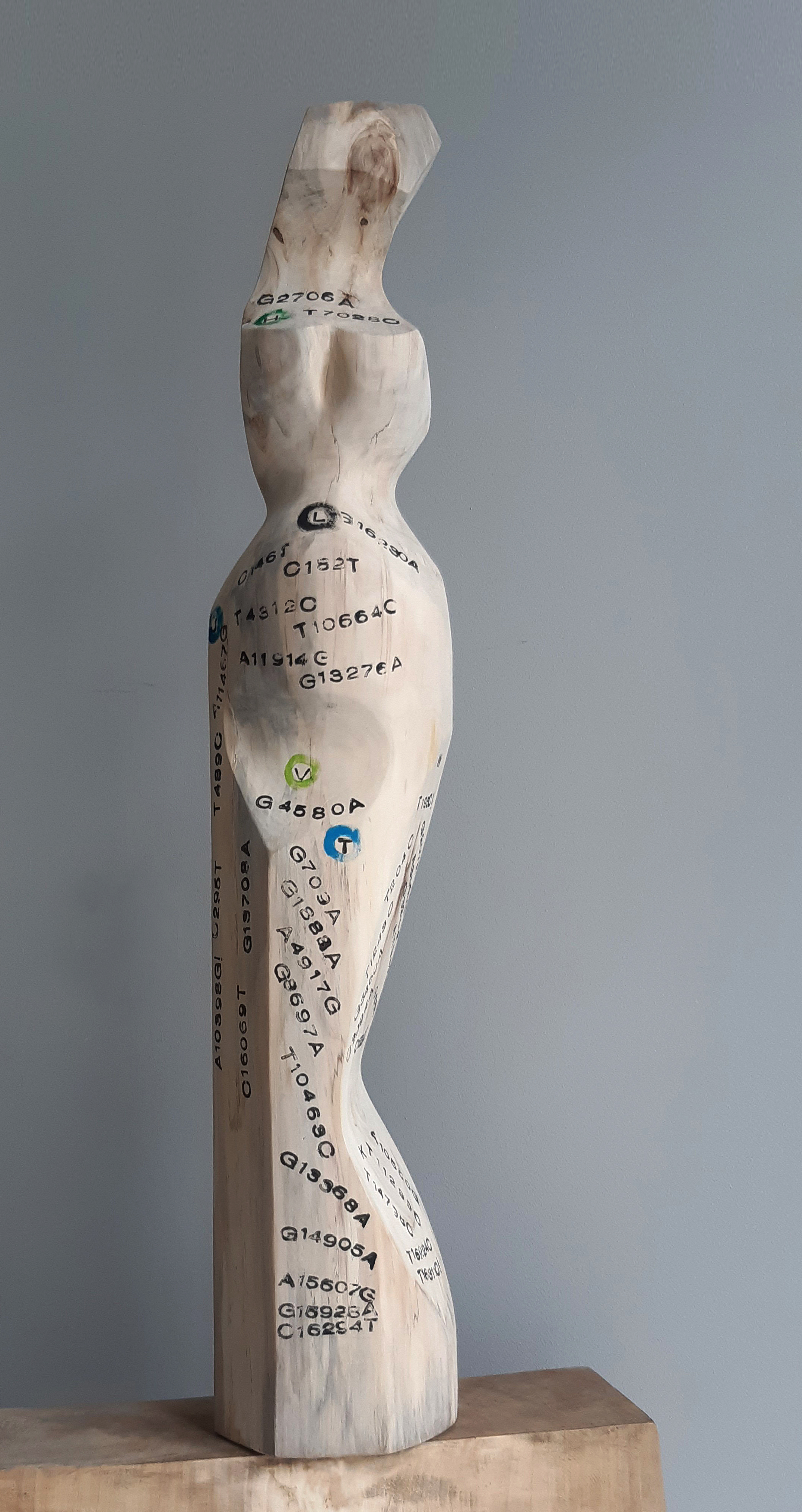 rzeźba Frazy, 2022, drewno osiki