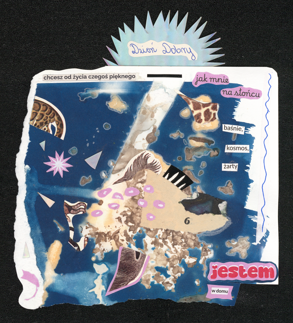 The illustration shows a collage by Maria Korczak-Idzińska