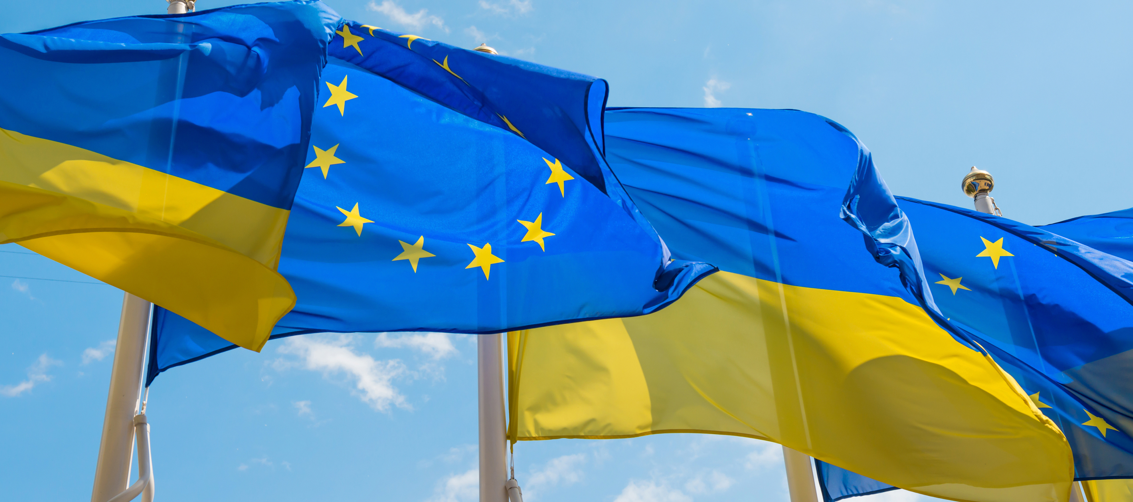 EU and ukrainian flags