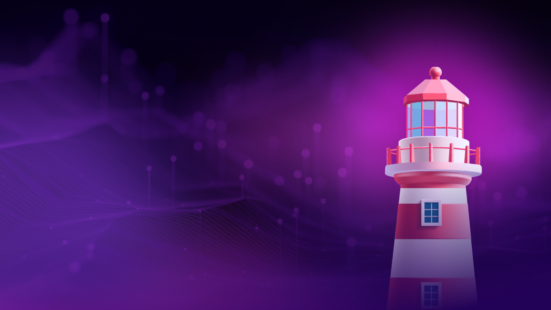Latarnia na fioletowym tle