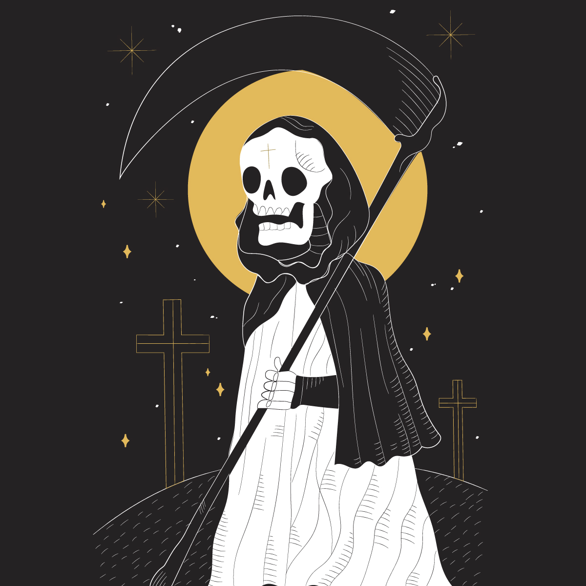 wizerunek śmierci z kosą