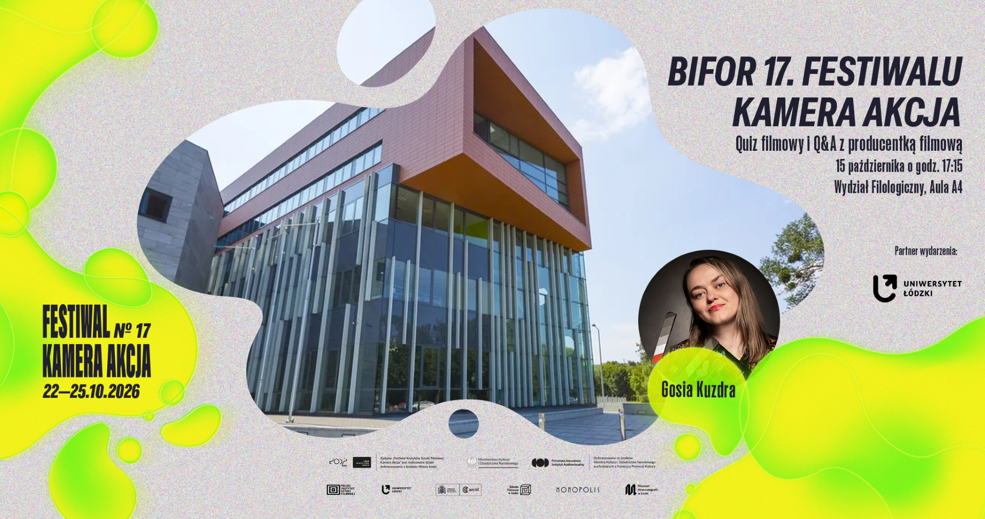 Bifor 17. Festiwalu Kamera Akcja na Wydziale Filologicznym UŁ