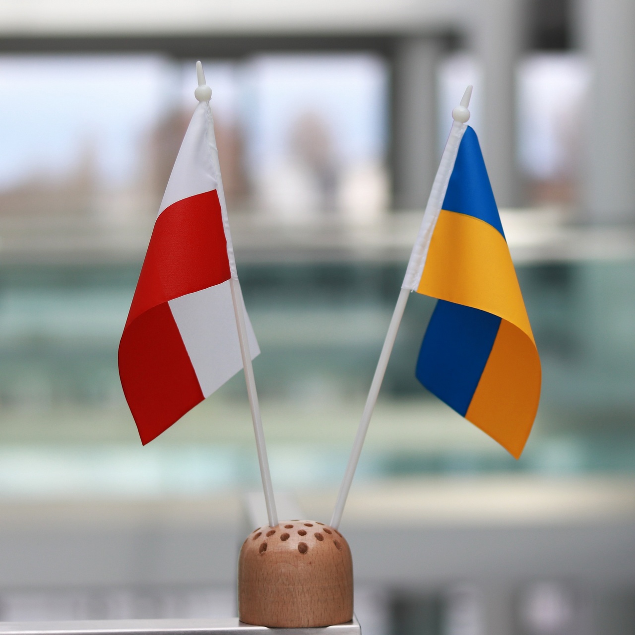 Flags of Ukraine and Poland