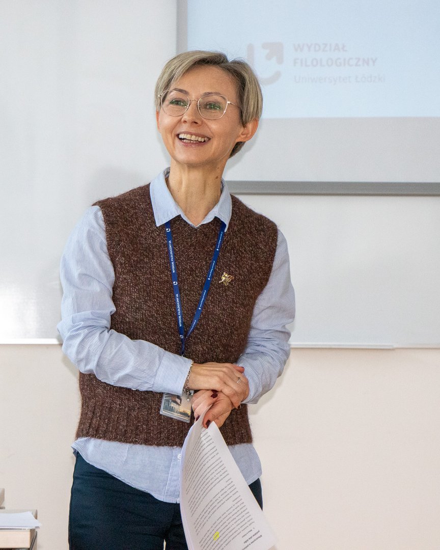 prof. Magdalena Pietrzak podczas wykładu