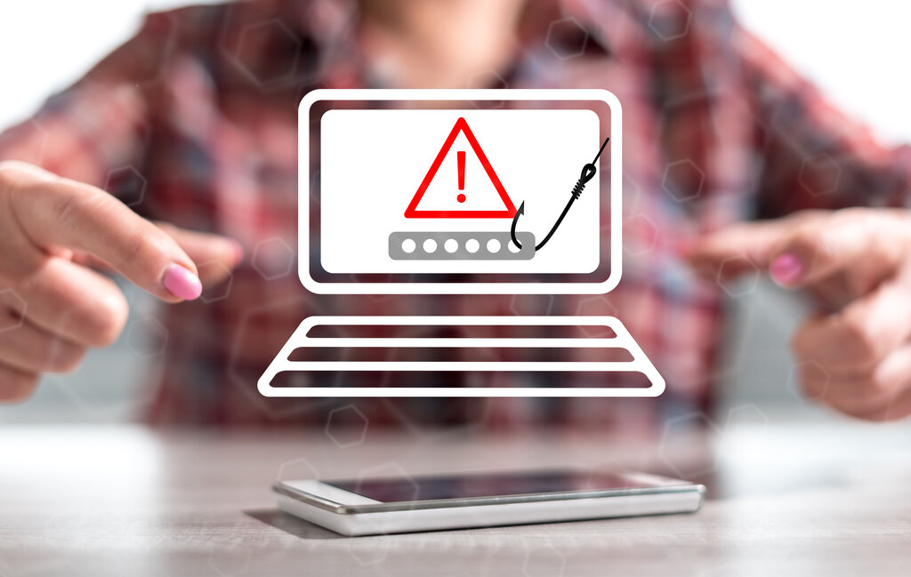 Obraz z komunikatem o zagrożeniu bezpieczeństwa w sieci