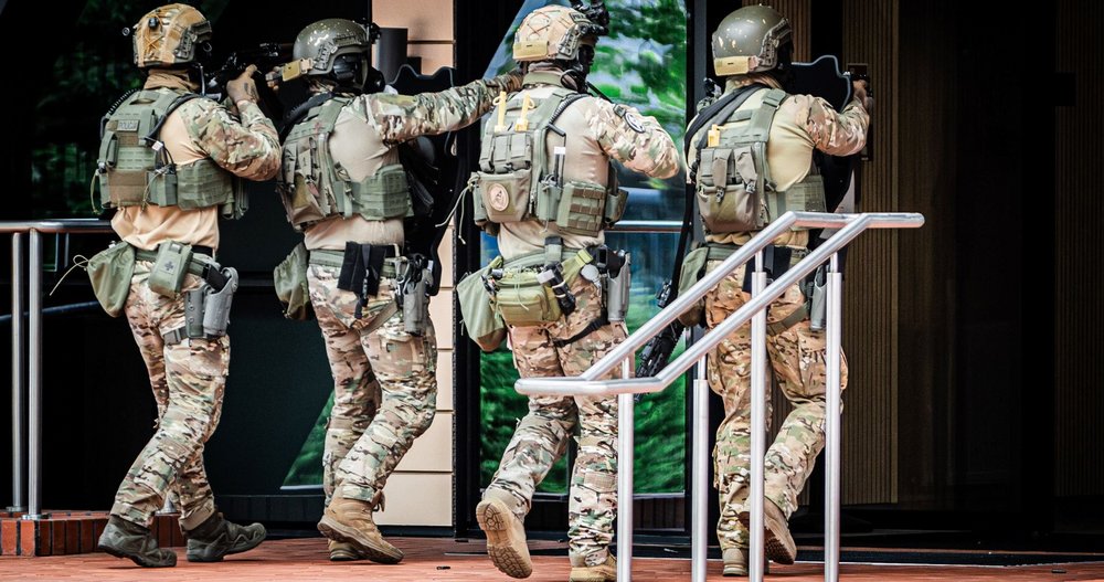 Counter-terrorist unit taking part in the exercise