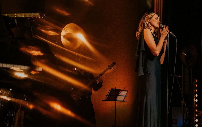 Vocalist Joanna Aleksandrowicz on stage