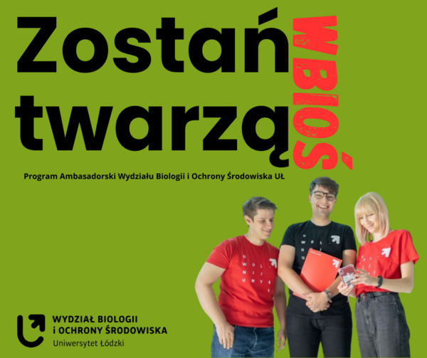 Plakat, poszukiwanie ambasadorów WBiOŚ