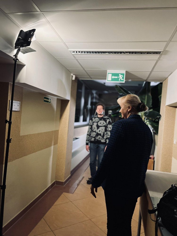 Prof. Julian Sitarek during recording of the TV show