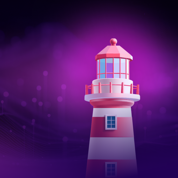Latarnia na fioletowym tle
