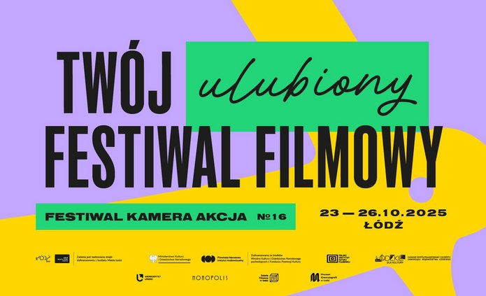 Grafika prezentująca 16. Festiwal Kamera Akcja 9kolorowe napisy)