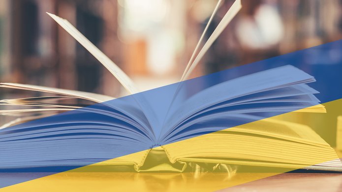 A book in the colours of the Ukrainian flag