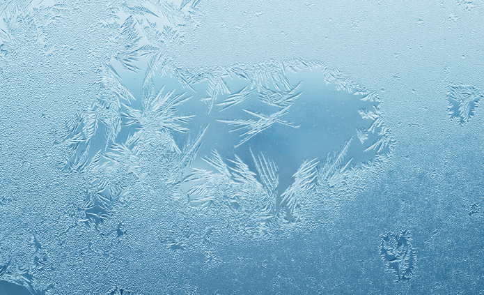 zmrożona szyba