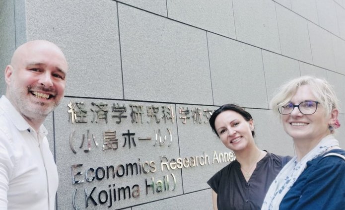 University of Lodz research team in front of The University of Tokyo building