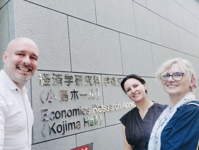 University of Lodz research team in front of The University of Tokyo building