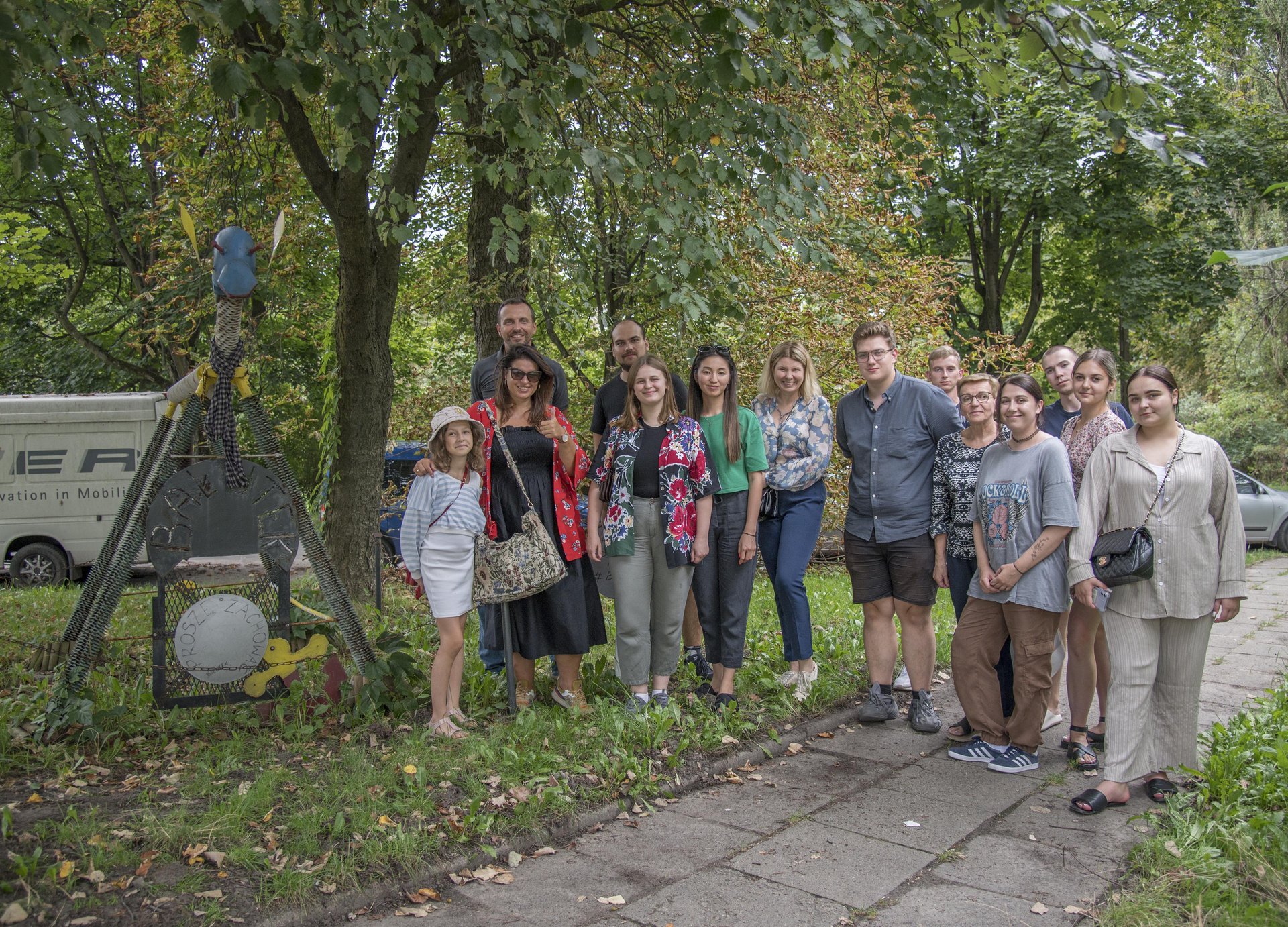 the project participants during a visit to Lodz, during the city sightseeing 