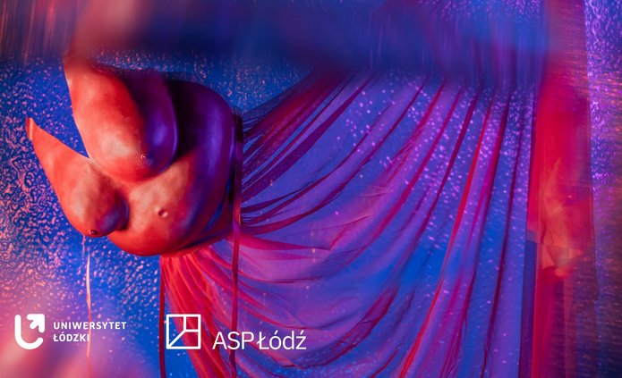 an artistic graphic depicting an object resembling a dress with a corset