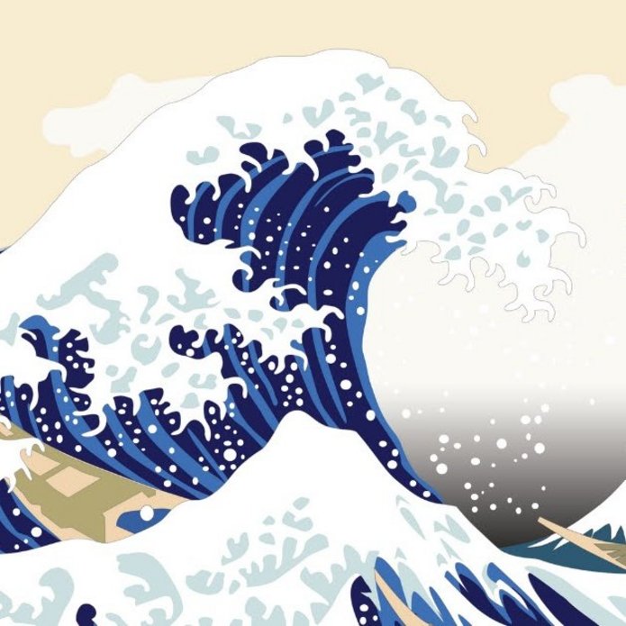 Grafika przedstawiająca falę morską