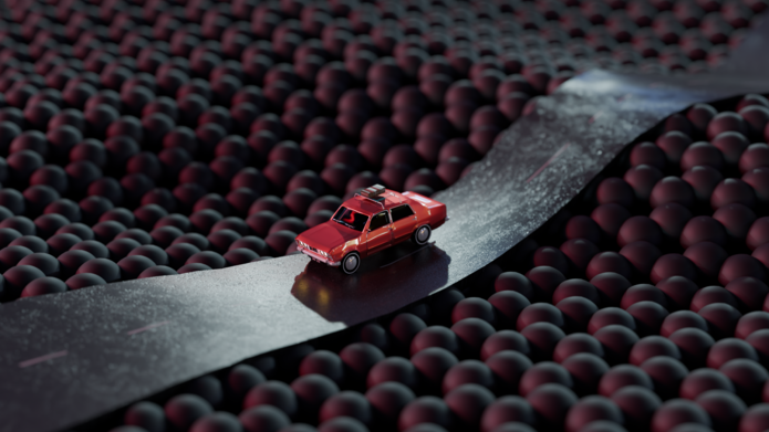 W skali atomowej powstają nanoautostrady dzięki którym możliwy jest ruch pozbawiony tarcia. Na rysunku pokazano obecność takiej nanoautostrady która powstaje na styku grafitu oraz bizmutu.