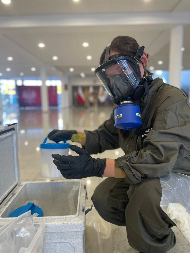 From 18–22 May, the Central School of the State Fire Service in Czestochowa, Poland, hosted an international training course on situation assessment and sampling in areas contaminated with Chemical, Biological, Radiological, and Nuclear (CBRN) agents. The course was organized by the Organisation for the Prohibition of Chemical Weapons (OPCW), recipient of the 2013 Nobel Peace Prize. Our Team Member, Maksymilian Stela, had a honors to be one of the trainers. The training brought together representatives from 18 States Parties to the Chemical Weapons Convention. They were representing military forces, fire and rescue services, police, and civil protection organizations from North and South America, Africa, and Asia. As CBRN threats continue to evolve amid growing geopolitical tensions and the persistent risk of terrorism, enhancing international preparedness and response capabilities remains a global priority. International collaboration, practical expertise, and readiness remain essential pillars of effective CBRN response. This goal is shared by the Biohazard Prevention Centre.