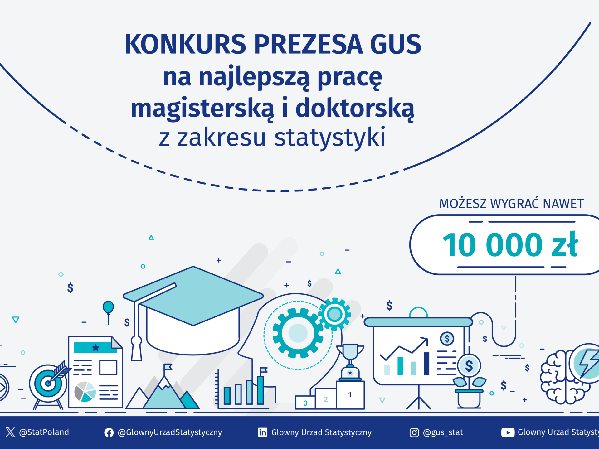 grafika promocyjna konkursu na najlepszą pracę dyplomową z zakresu statystyki