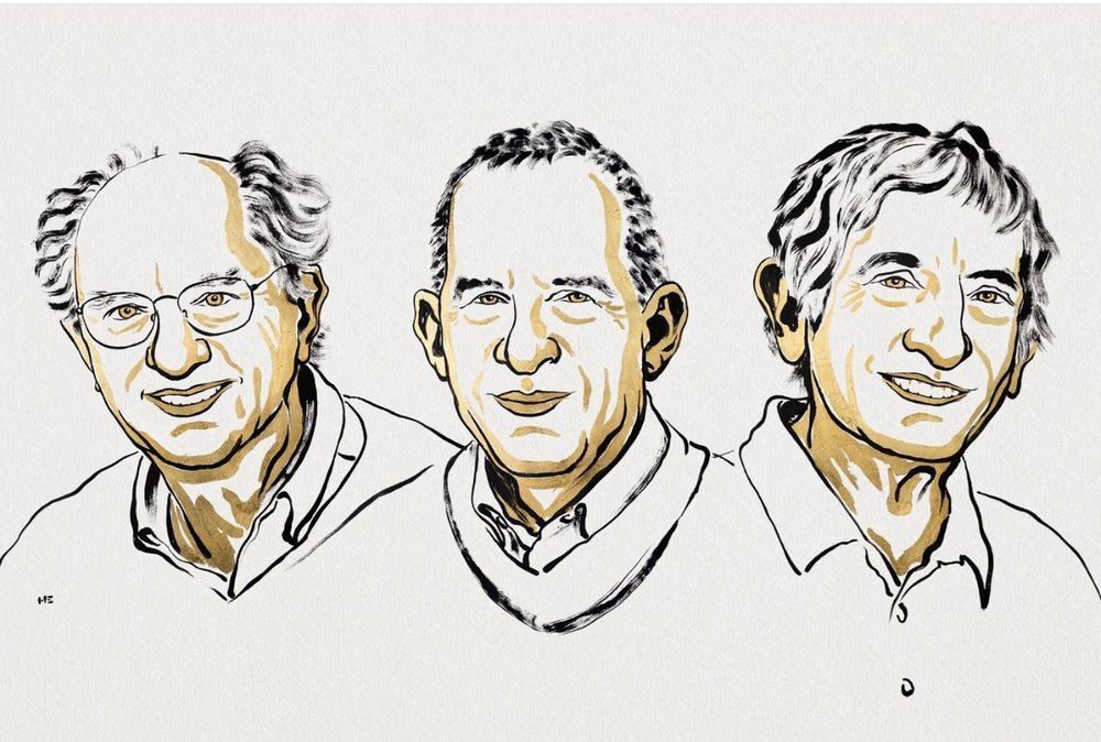 sketch of three middle-aged men