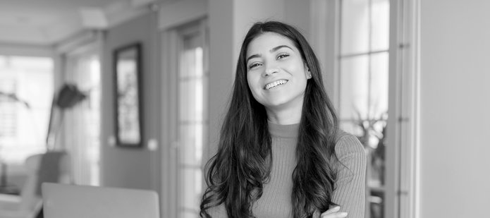 A smiling young woman