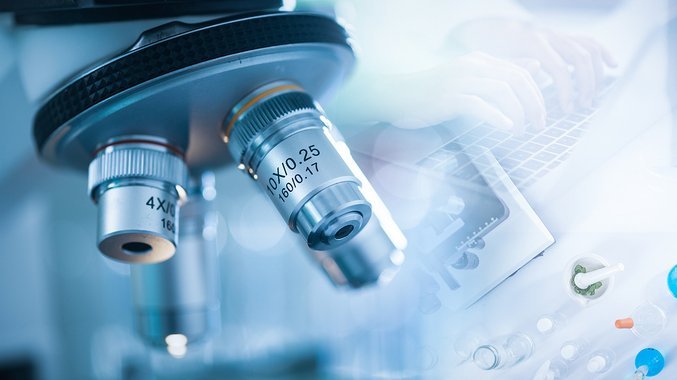 a decorative element: a microscope