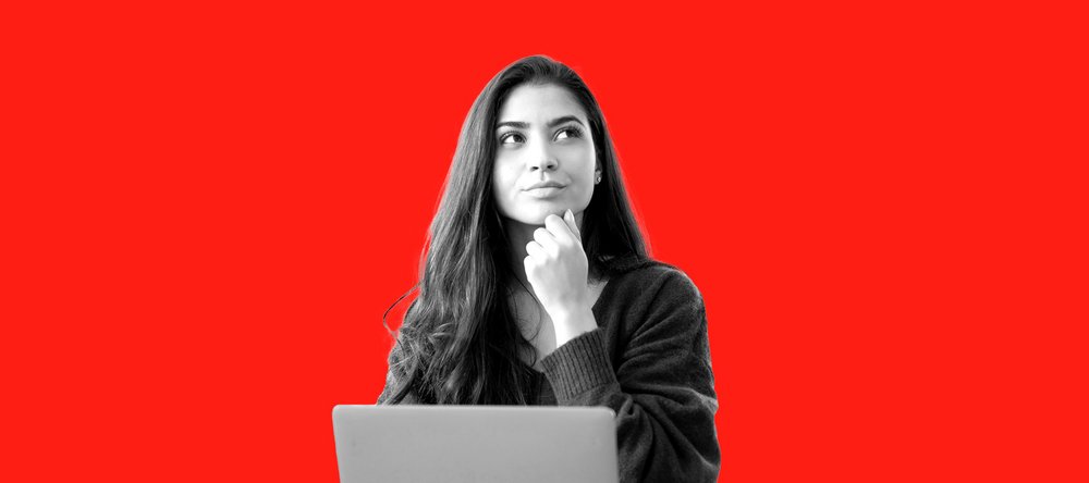 A young woman using a computer