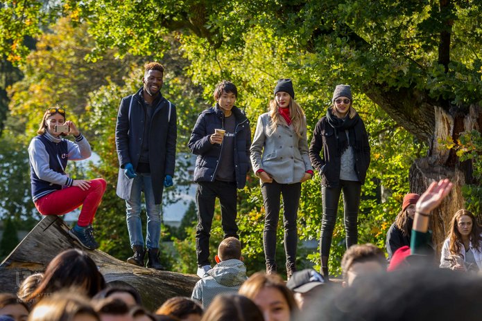 International students spending time together