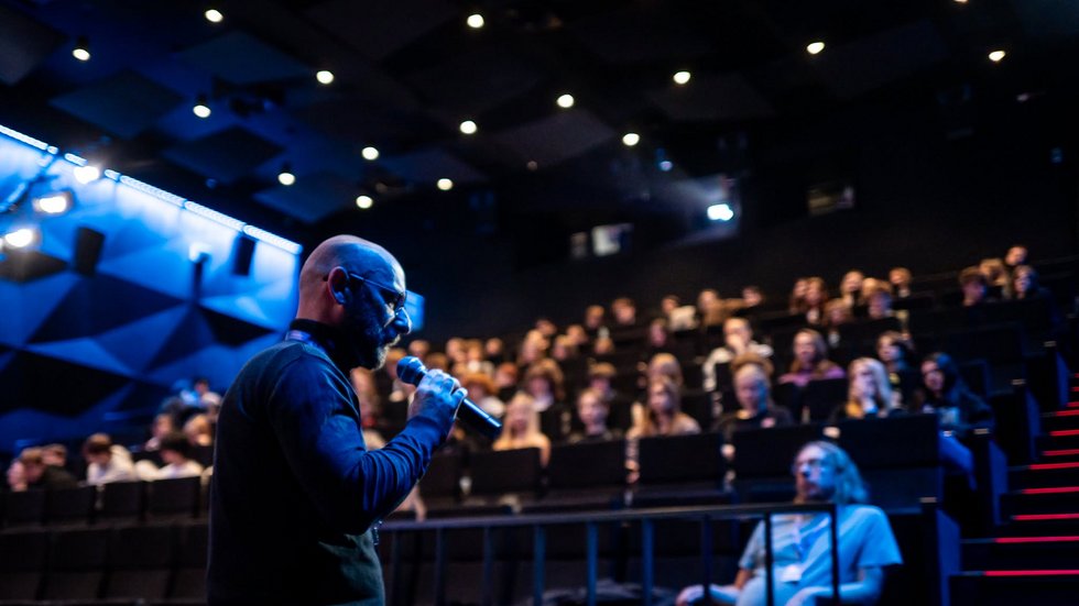 Cinema auditorium during a screening – view of the audience