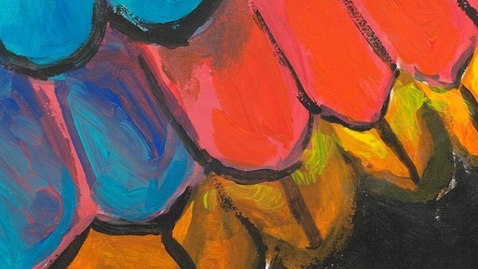 Grafika obrazujaca konkurs plastyczny, skrzydła motyla, rysunek dziecka