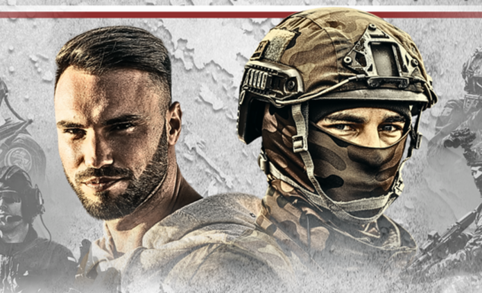 Plakat promocyjny wydarzenia wojskowego w odcieniach szarości przedstawiający żołnierzy oraz mężczyznę na pierwszym planie. Na górze znajduje się logo Centralnego Wojskowego Centrum Rekrutacji. Centralnie widnieje duży napis: „Wojskowe Targi Służby i Pracy”, a poniżej hasło: „Twoja przyszłość zaczyna się tu – odkryj wojskową drogę!”. W dolnej części plakatu podano szczegóły wydarzenia: teren 15 Brygady Łączności w Sieradzu (wejście od ul. Mickiewicza), 17–18 kwietnia 2026, godz. 9:00–17:00. Znajduje się także informacja: „Wstęp wolny – spotkaj żołnierzy i zobacz sprzęt wojskowy” oraz kod QR. Na dole umieszczono logotypy partnerów, patronów i organizatorów.