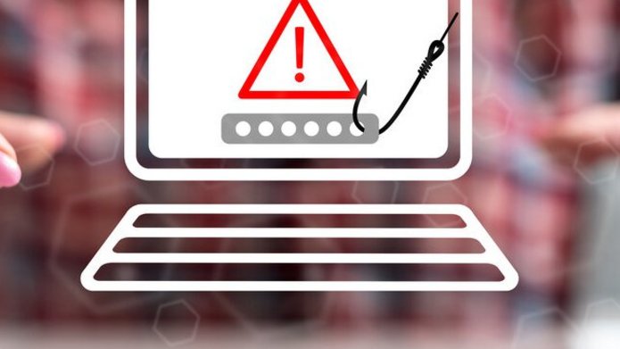 Concept of phishing Obraz z komunikatem o zagrożeniu bezpieczeństwa w sieci