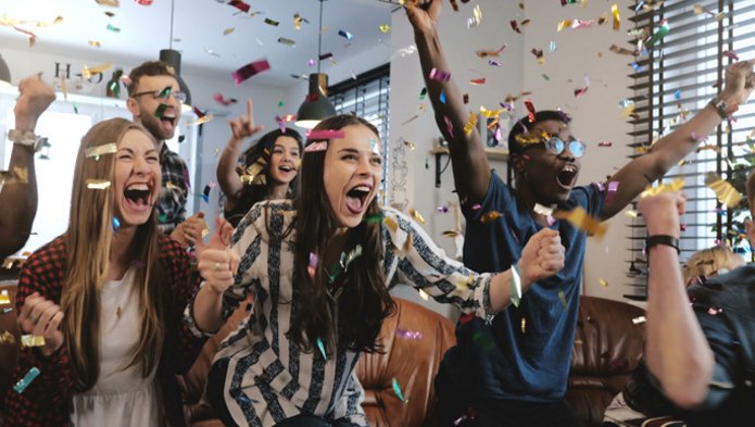 Students celebrating success