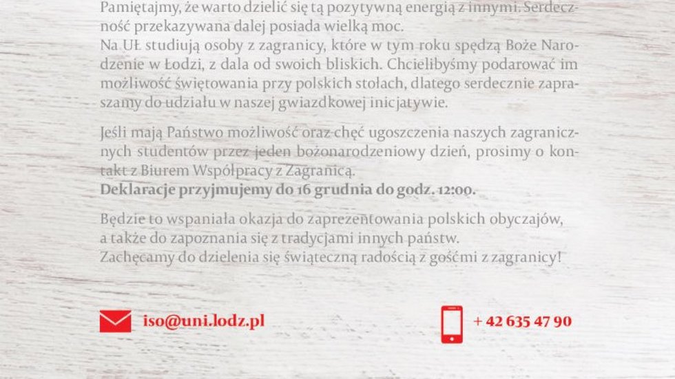 a part of the letter to the students and employees of the university of Lodz