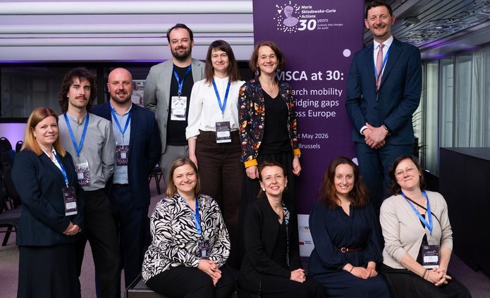 The team participating in MSCA at 30: Research Mobility & Bridging Gaps Across Europe