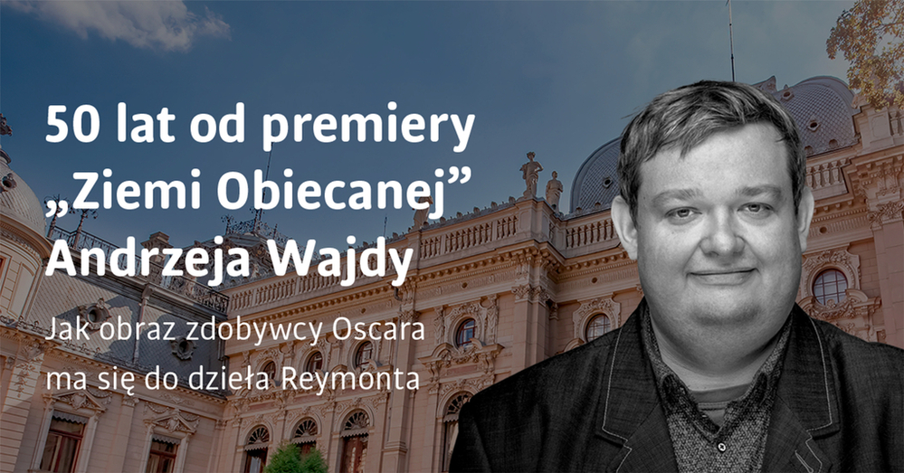 Prof. Kamil Śmiechowski na tle pałacu rodziny Poznańskich w Łodzi