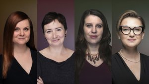 Zdjęcia portretowe dr Marta Kucharska-Hauk, dr Agata Zysiak, dr Izabela Stachowicz i dr Karolina Rudnicka, prof. UŁ Zdjęcia portretowe dr Marta Kucharska-Hauk, dr Agata Zysiak, dr Izabela Stachowicz i dr Karolina Rudnicka, prof. UŁ