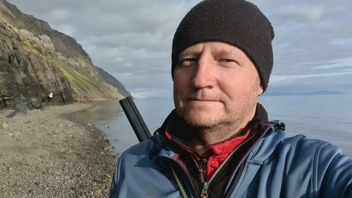 Professor Grabowski during a scientific expedition