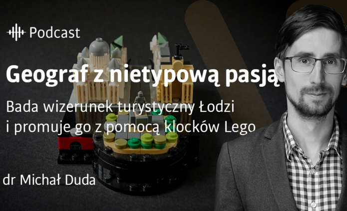 Baner ze zdjęciem dra Dudy i tytułem: Geograf z nietypową pasją