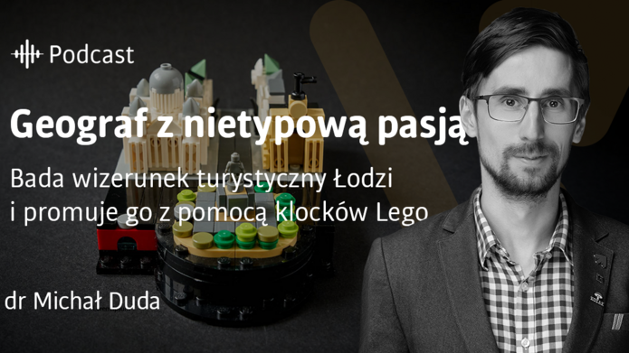 Baner ze zdjęciem dra Dudy i tytułem: Geograf z nietypową pasją