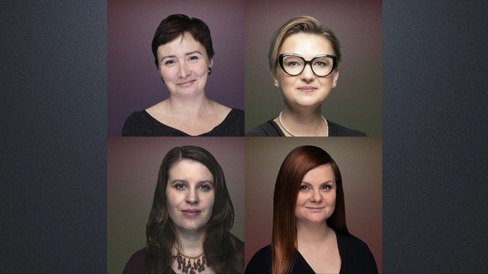 Zdjęcia portretowe czterech naukowczyń