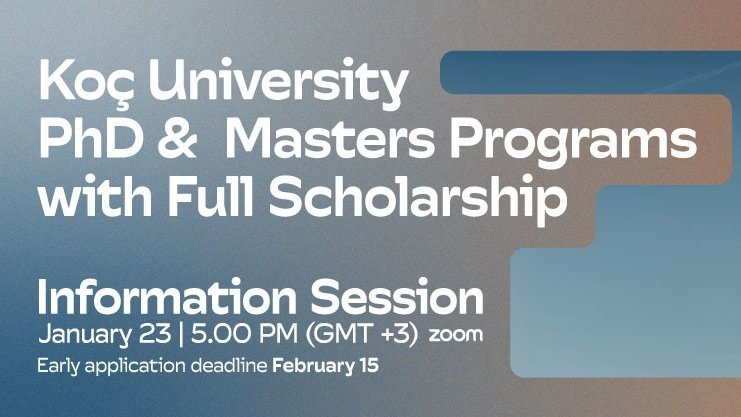  A fragment of a building from the Koc University campus and a text informing about scholarships