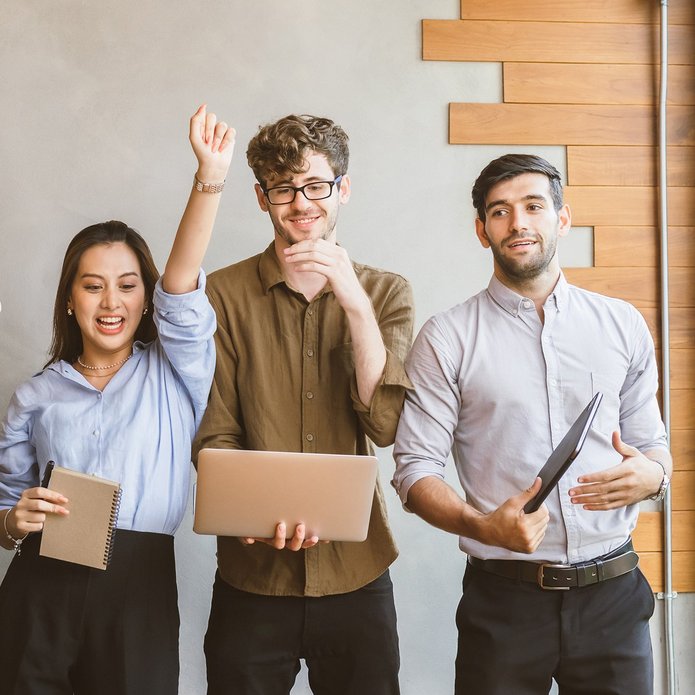 a decorative element: a group of people working together