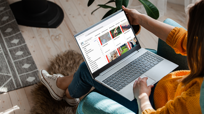 A person learning in front of a computer